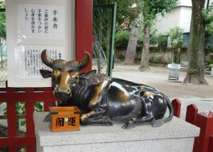 立石熊野神社　撫で牛